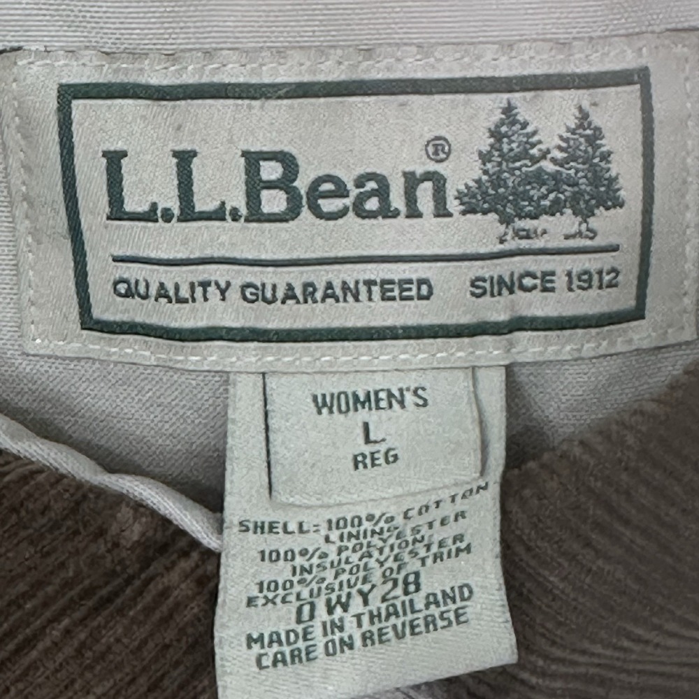 L.L. Bean Barn Coat Jacket Womens Beige Chore Quilted Lining Work Size Large - Picture 12 of 13